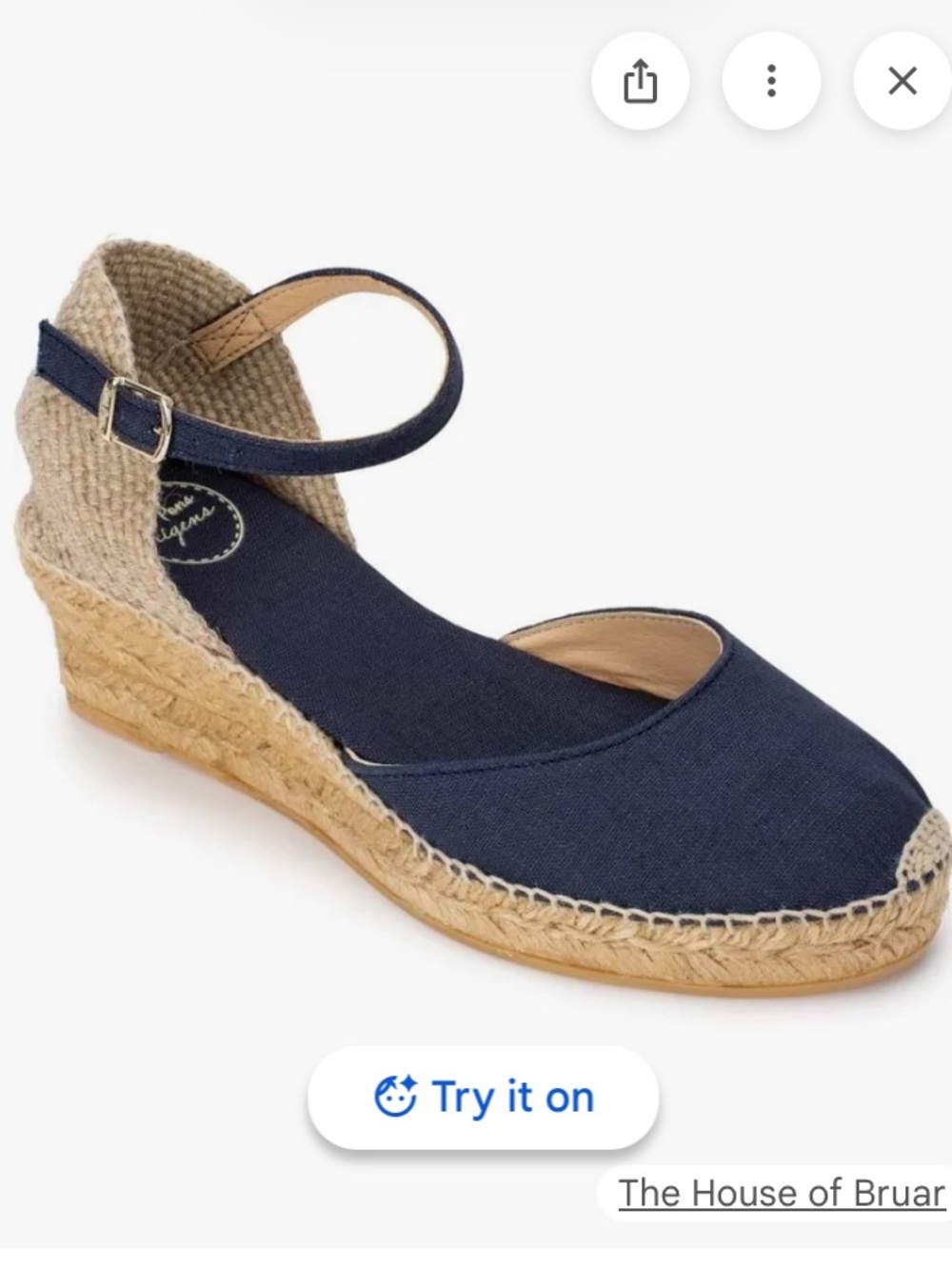 Toni Pons Espadrille Wedge Sandals in Navy Linen - Picture 5 of 6